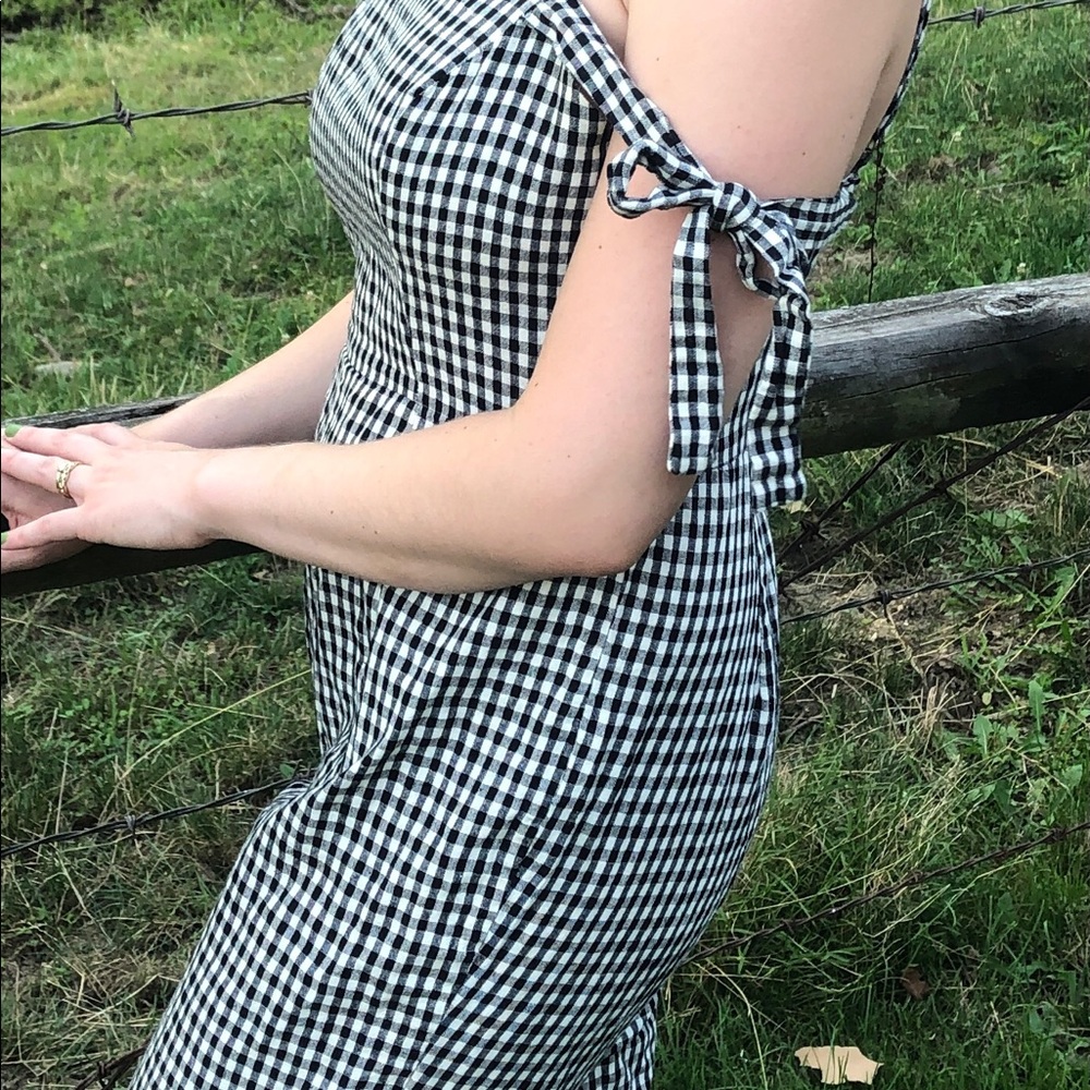 Glamorous Gingham Jumpsuit Cotton Black & White